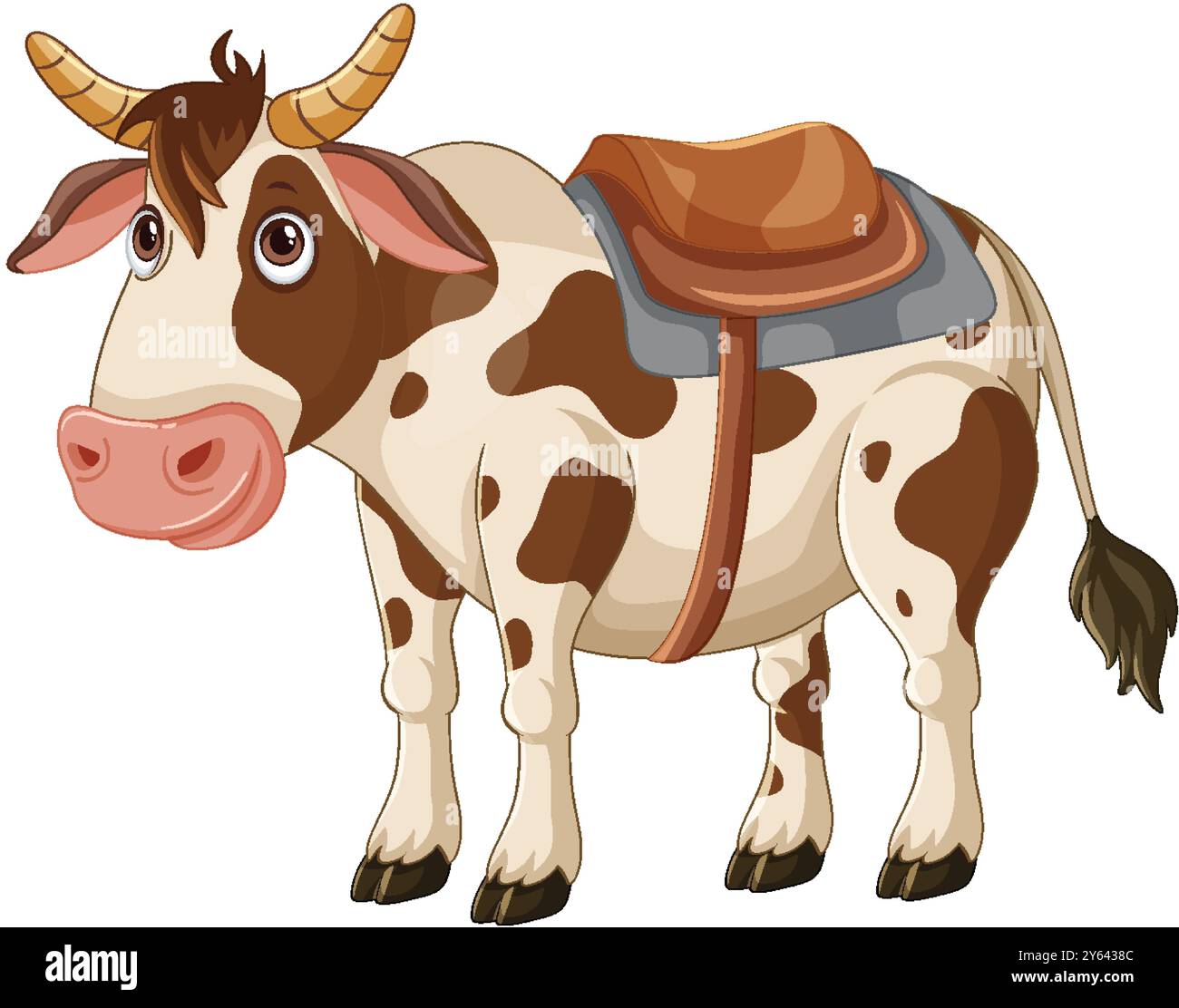 Illustration of a cow wearing a saddle Stock Vector Image & Art - Alamy