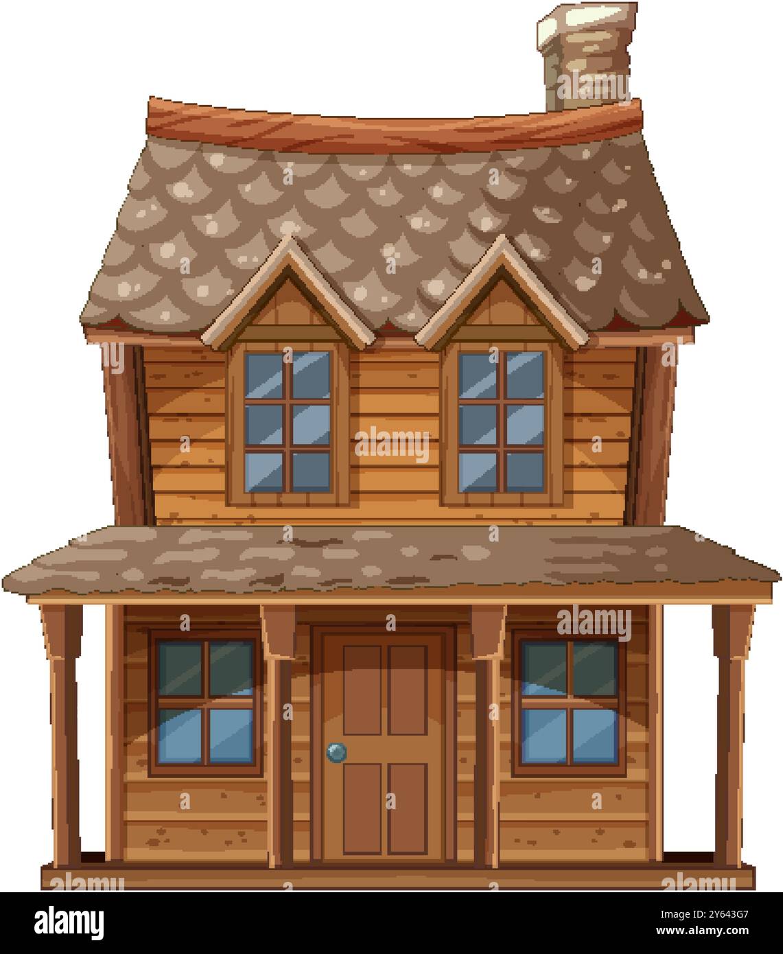 A cozy, two-story wooden house Stock Vector Image & Art - Alamy