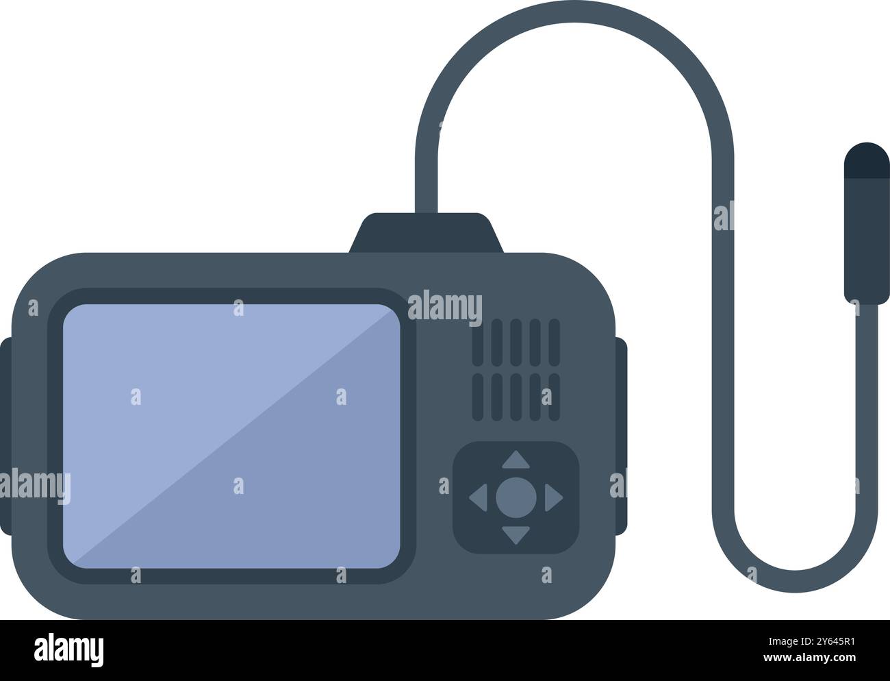Car dashboard camera with a remote microphone is recording video Stock Vector