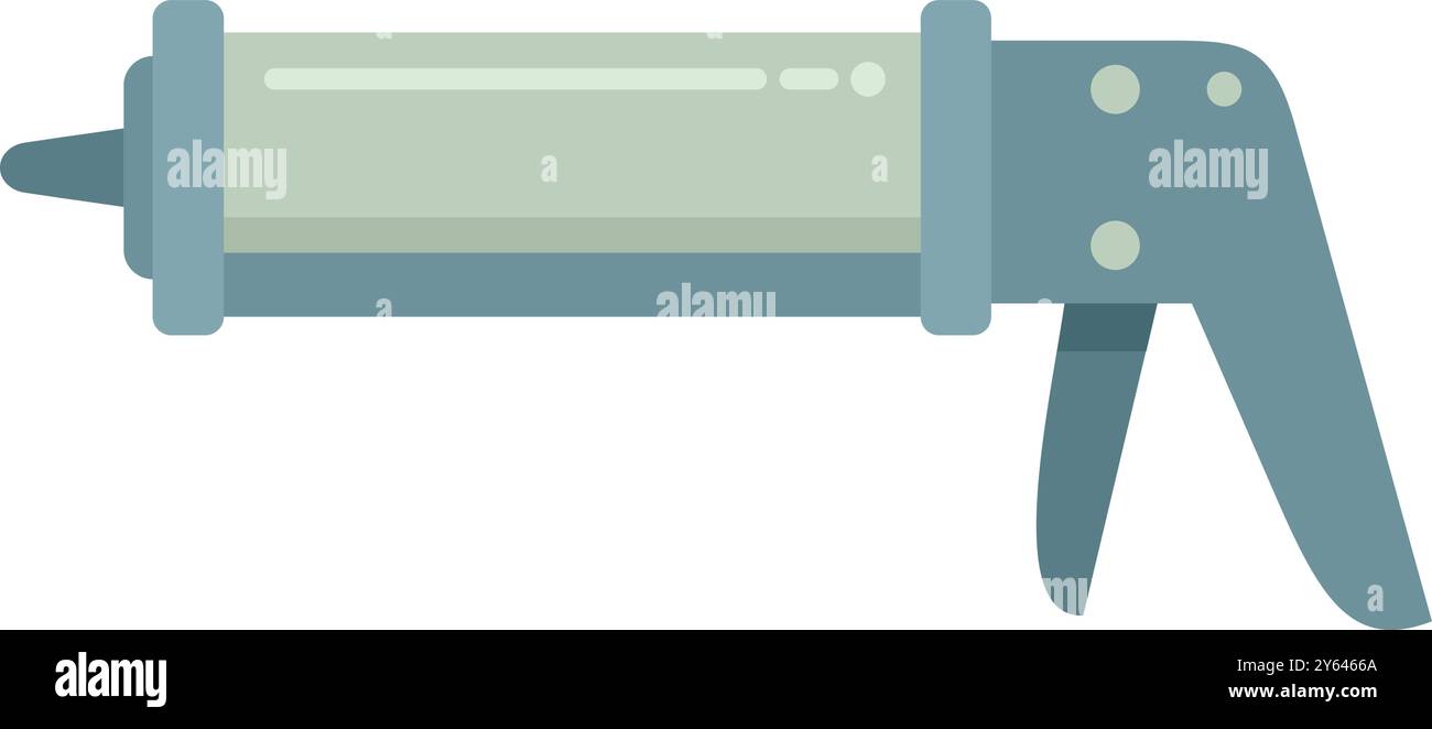 Silicone glue gun is dispensing sealant, a tool commonly used for construction and renovation work Stock Vector
