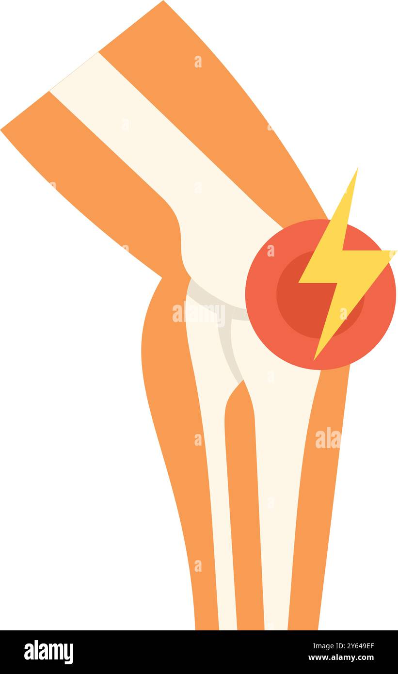 Human leg bones are experiencing a painful knee injury, symbolized by a ...