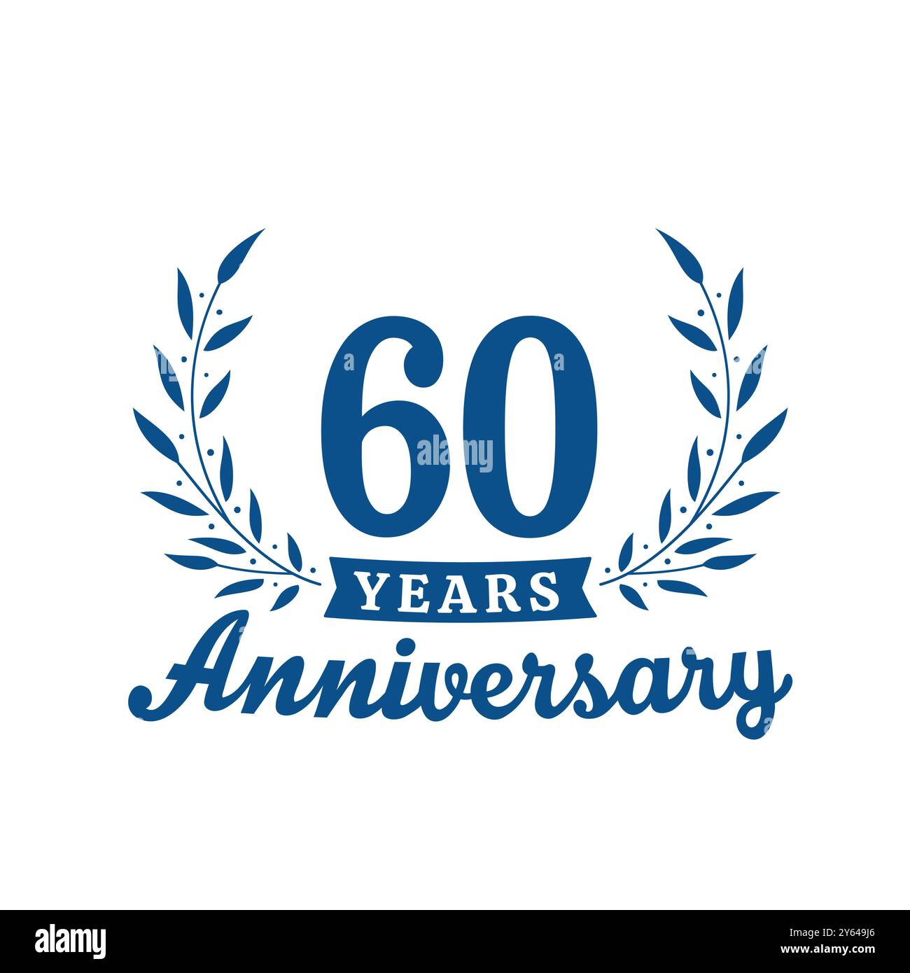 Celebrating 60 years anniversary logo design template. 60th anniversary ...