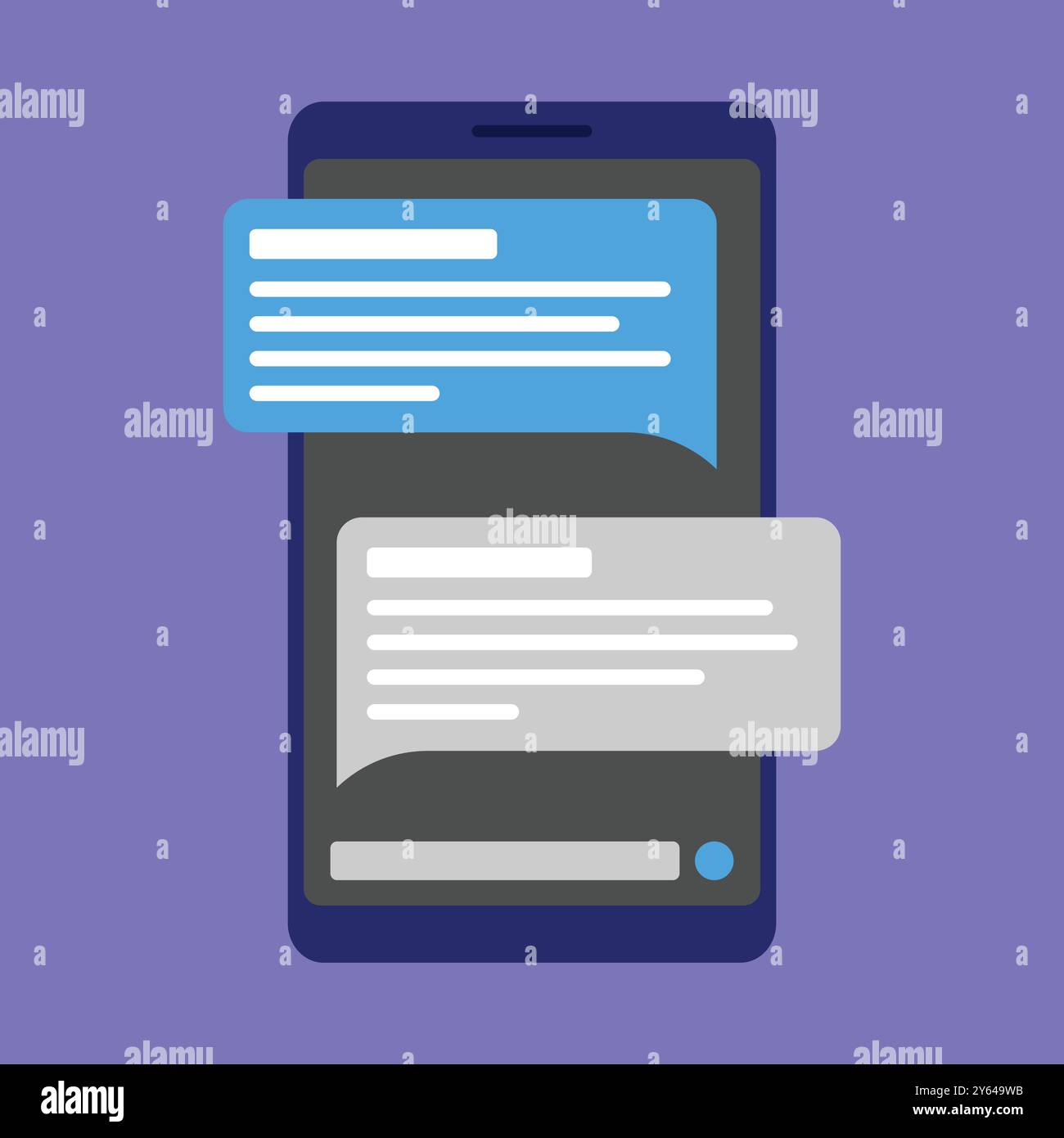 mobile text msg icon illustration. email msg vector. texting icon Stock Vector