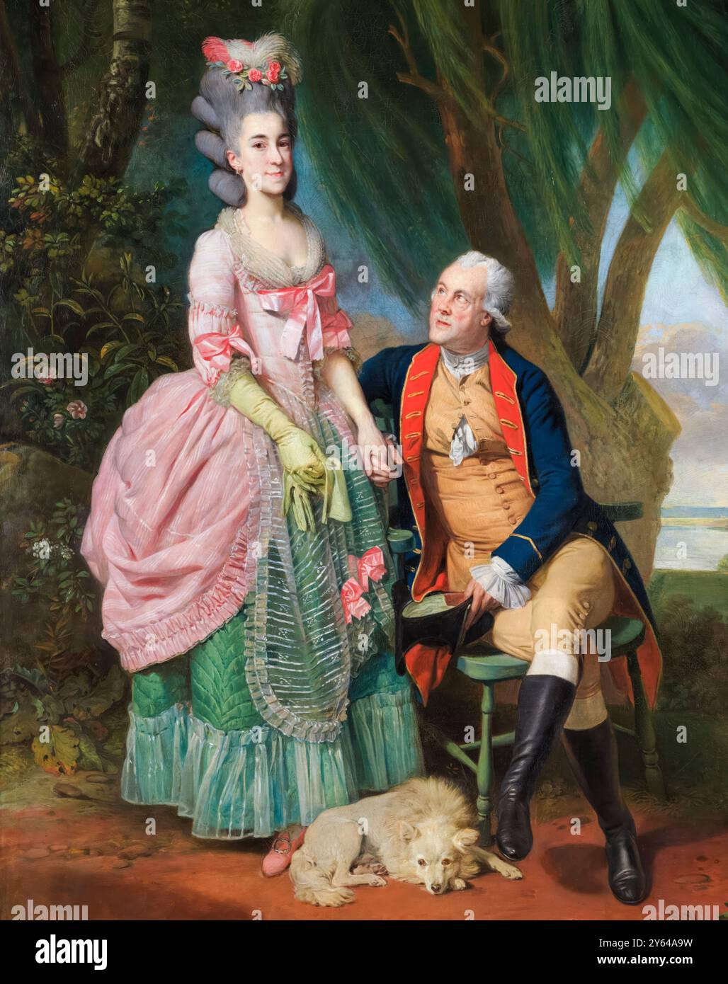 John Wilkes and his daughter Polly (Mary 'Polly' Wilkes, John Wilkes, 1725-1797,), portrait painting in oil on canvas by Johann Zoffany, 1782 Stock Photo