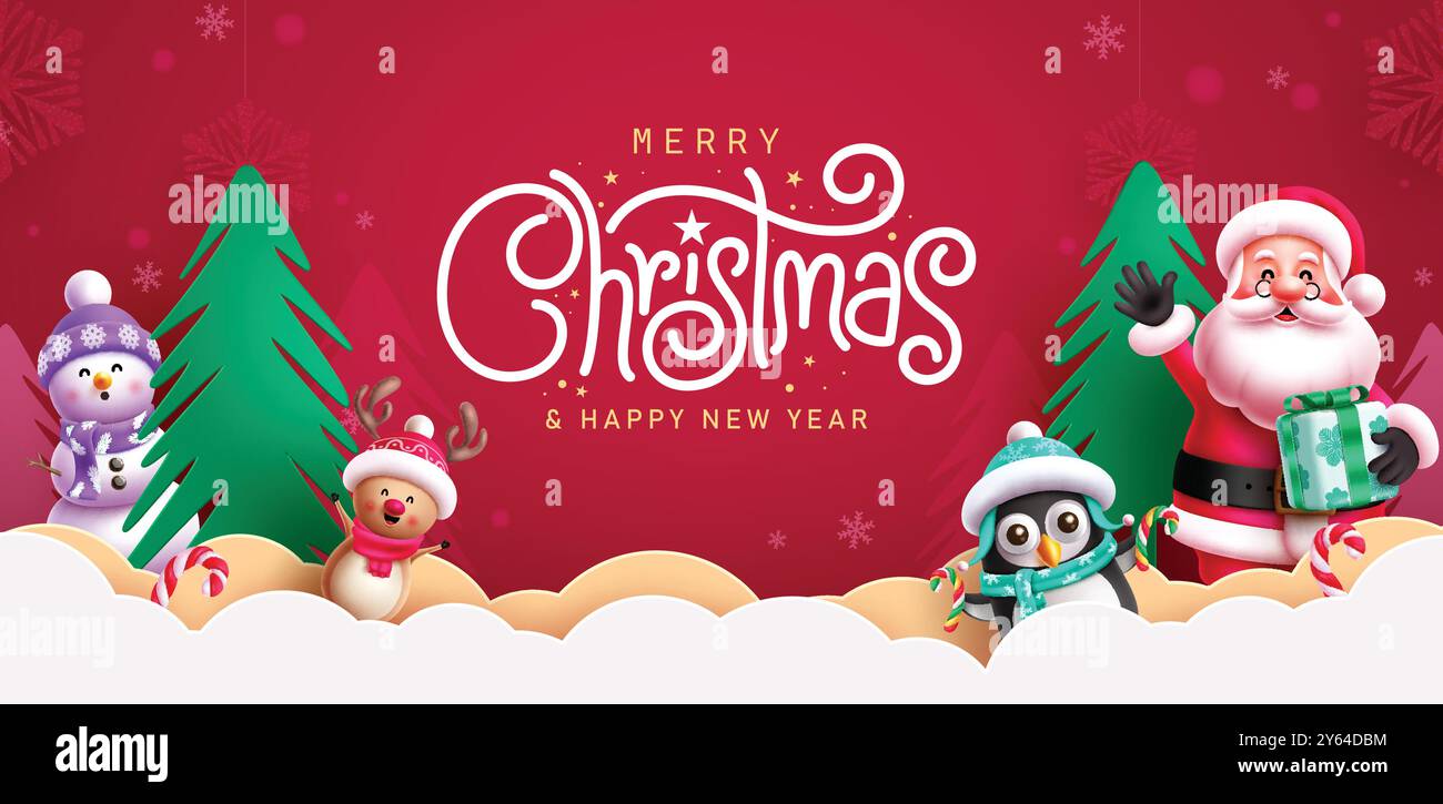 Merry christmas greetings vector banner design. Christmas greeting text ...
