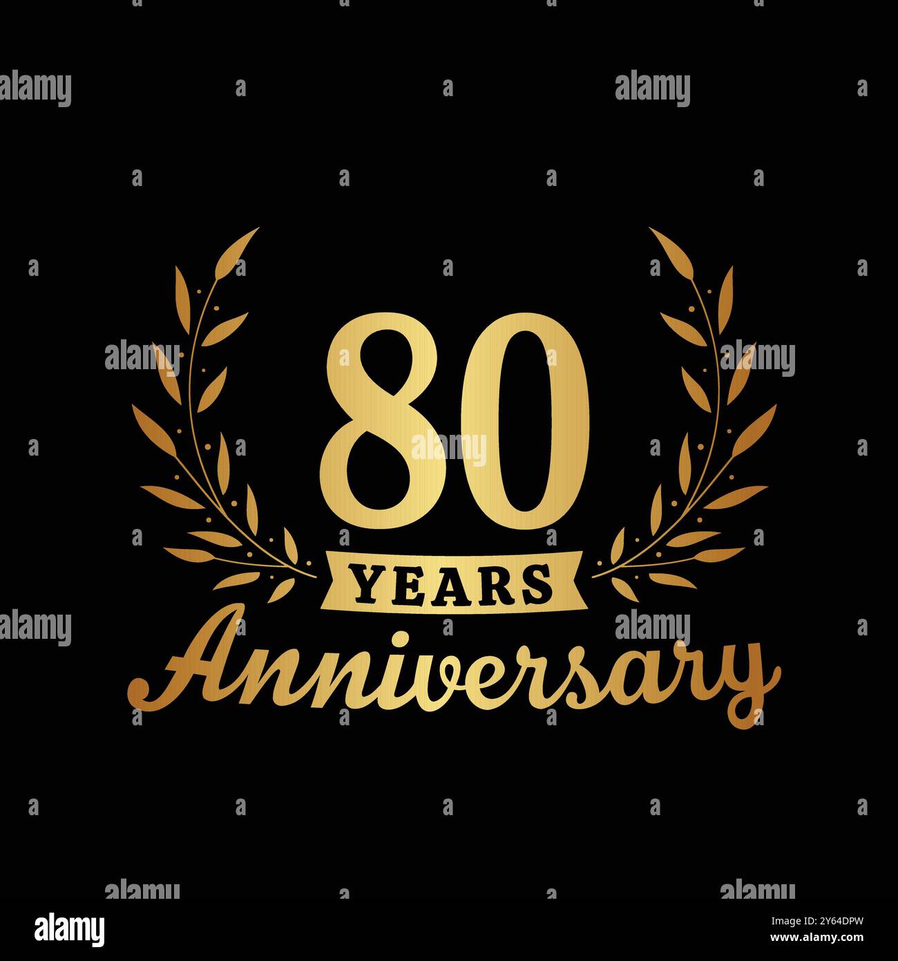Celebrating 80 years anniversary logo design template. 80th anniversary ...