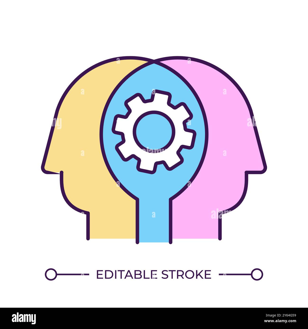 Collaboration RGB color icon Stock Vector