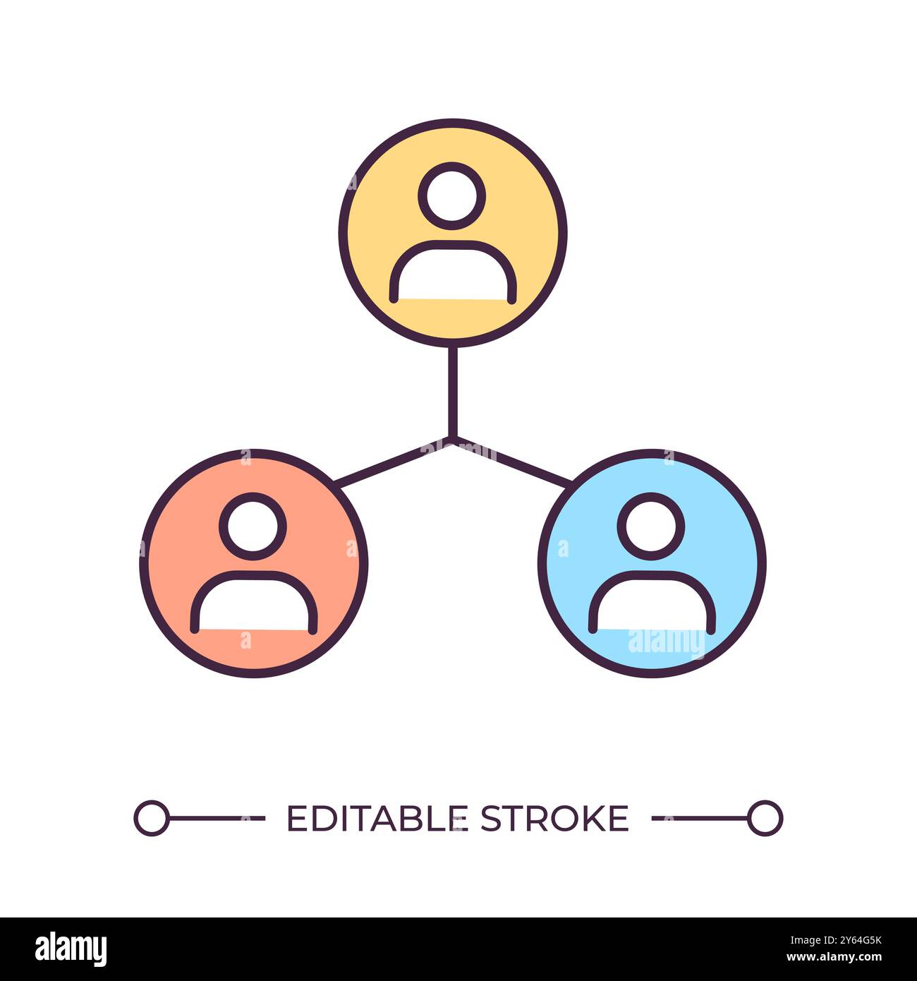 Company structure RGB color icon Stock Vector