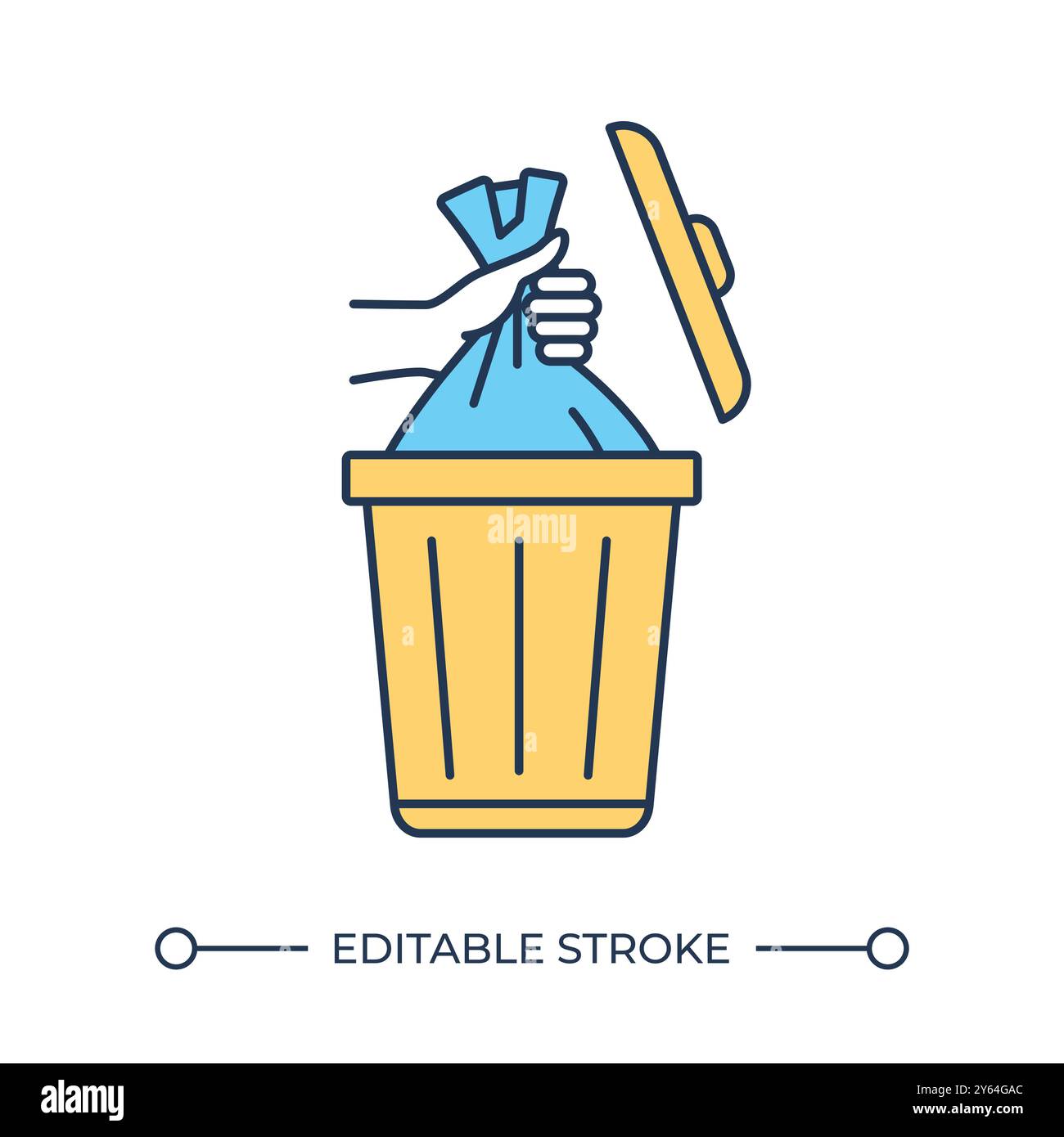 Garbage bin RGB color icon Stock Vector