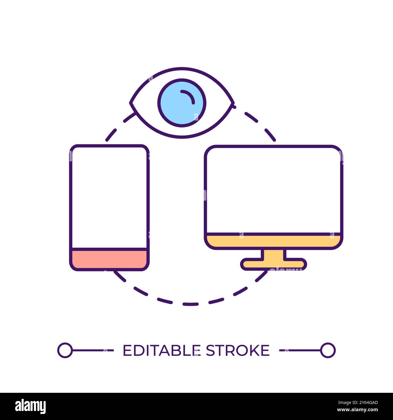 Digital surveillance RGB color icon Stock Vector