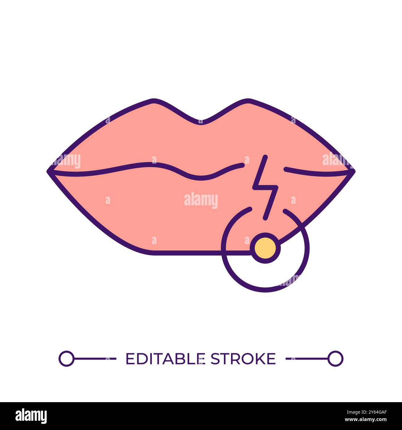 Herpes RGB color icon Stock Vector