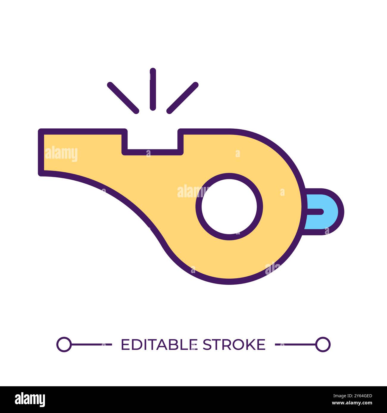 Whistle RGB color icon Stock Vector
