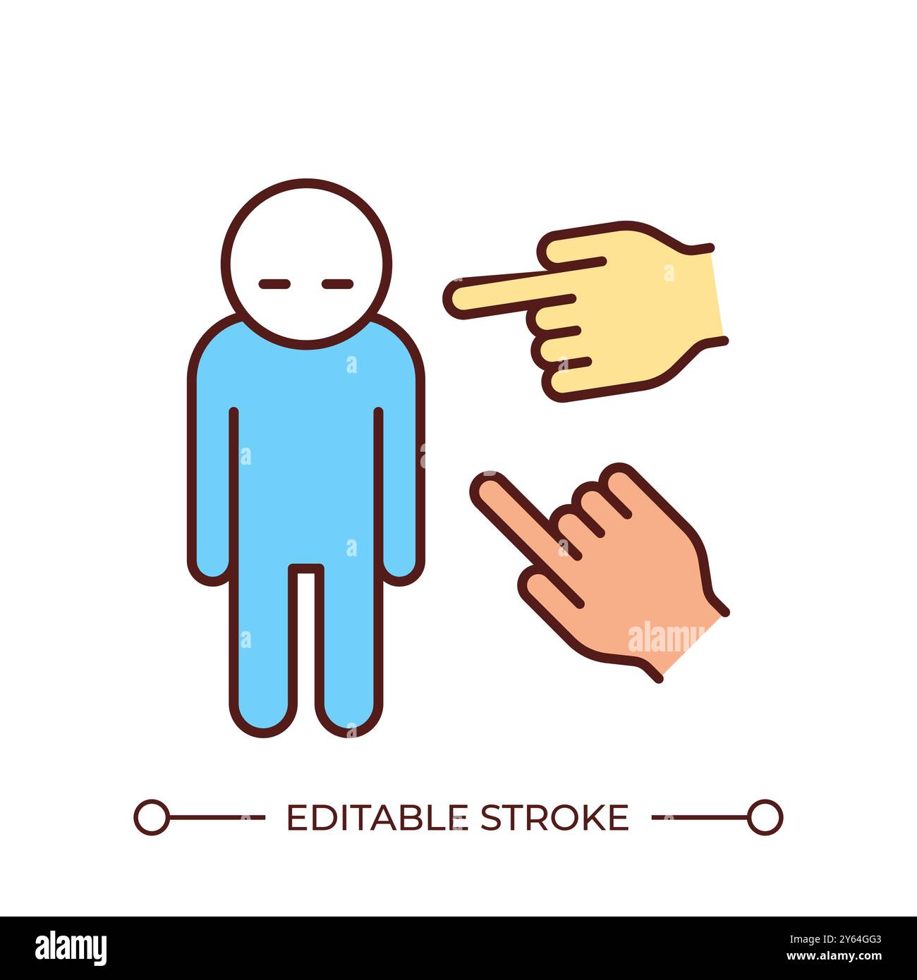 Bullying RGB color icon Stock Vector