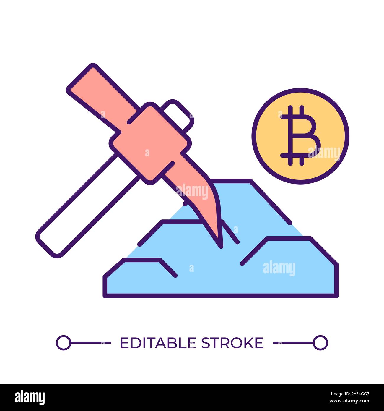 Crypto mining RGB color icon Stock Vector