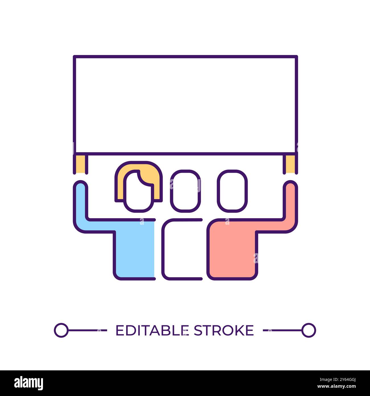 Protesting people RGB color icon Stock Vector