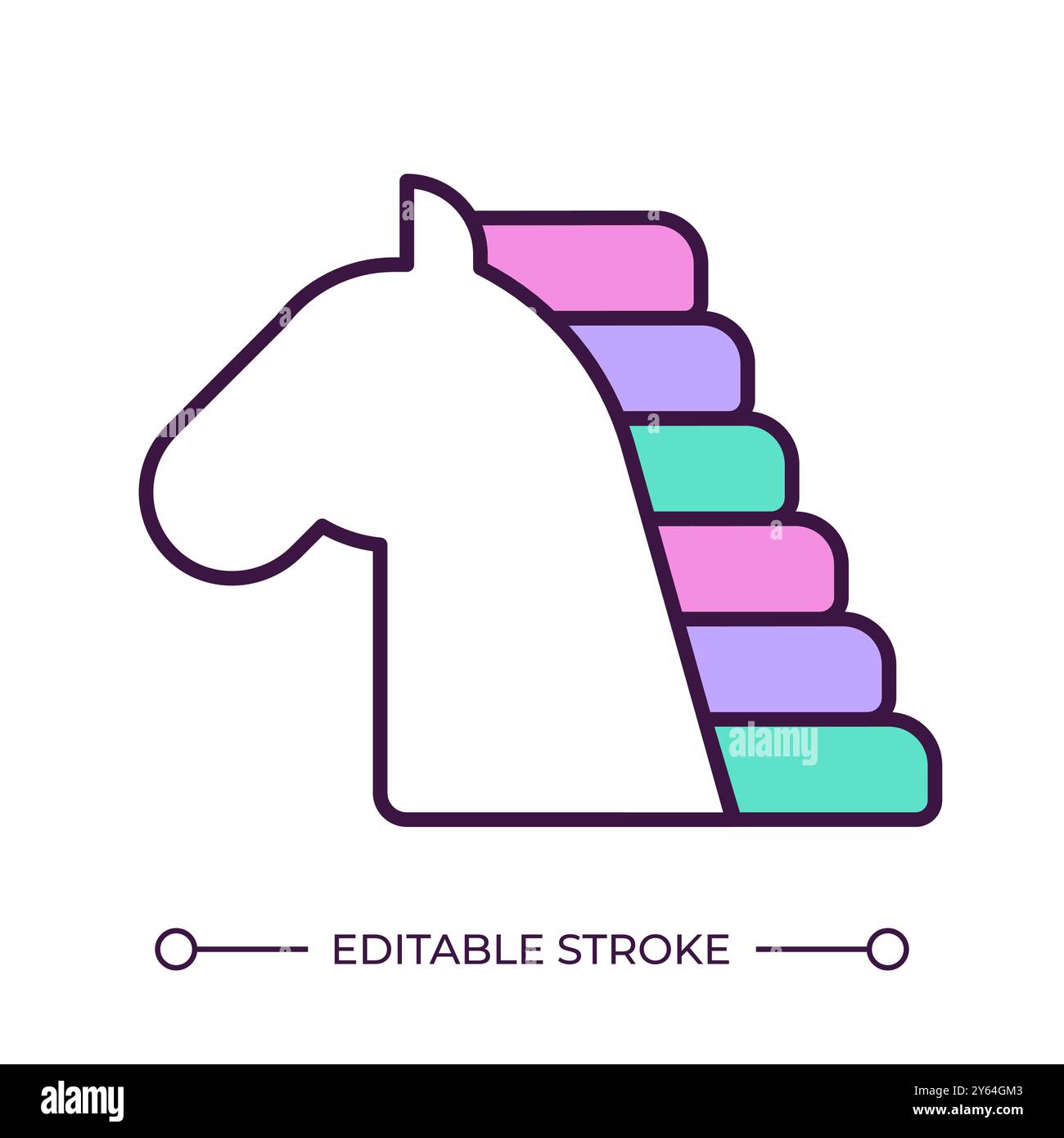 Horse head RGB color icon Stock Vector