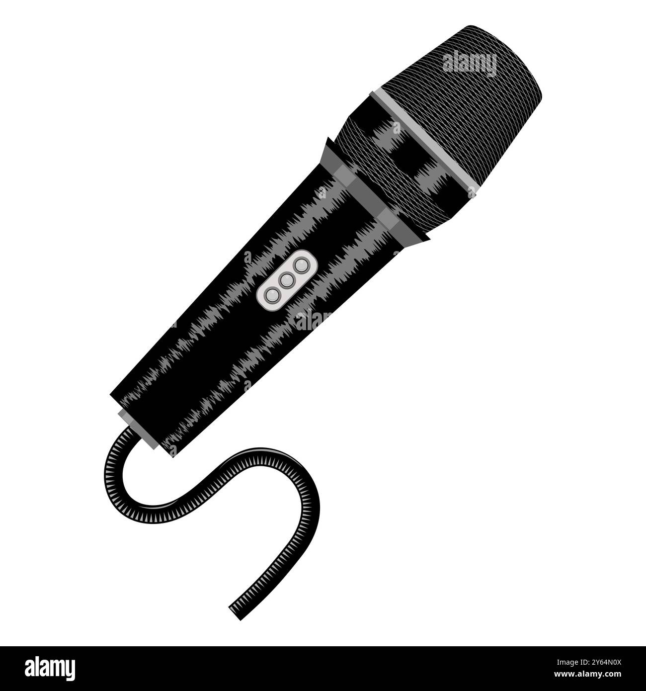 Vector Retro Microphone Icon Isolated on White Background. Stock Vector