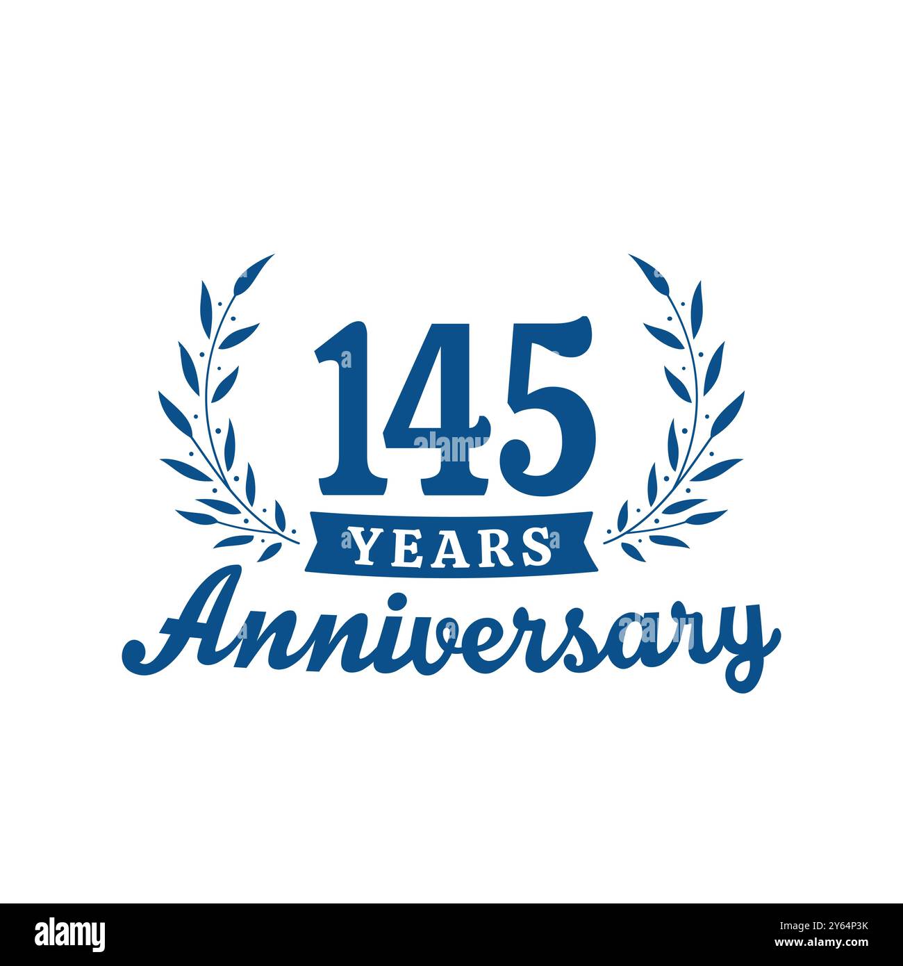 Celebrating 145 years anniversary logo design template. 145th ...