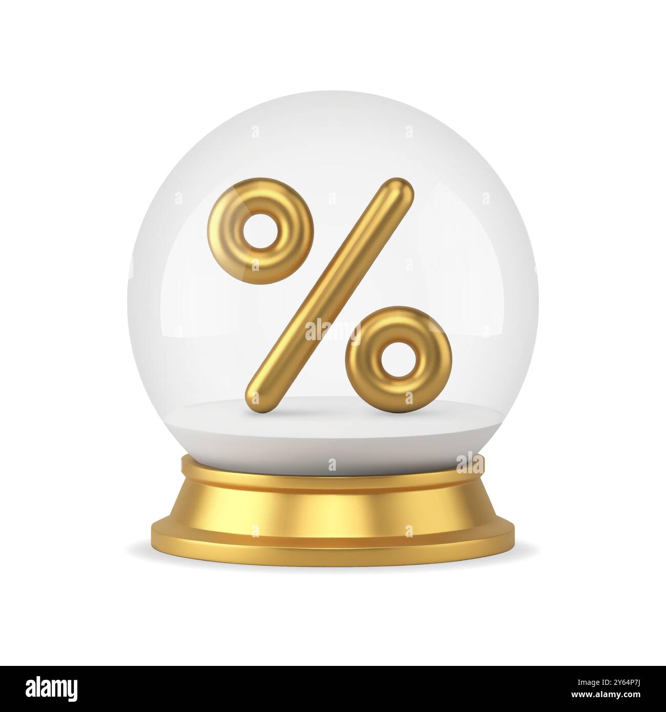 Christmas sale premium golden percentage sign in magic ball realistic ...