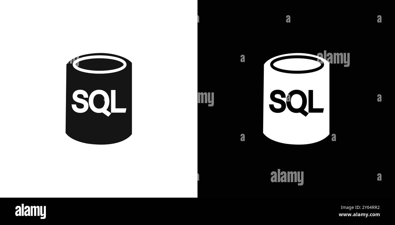 SQL server icon linear vector graphics sign or symbol set for web app ...