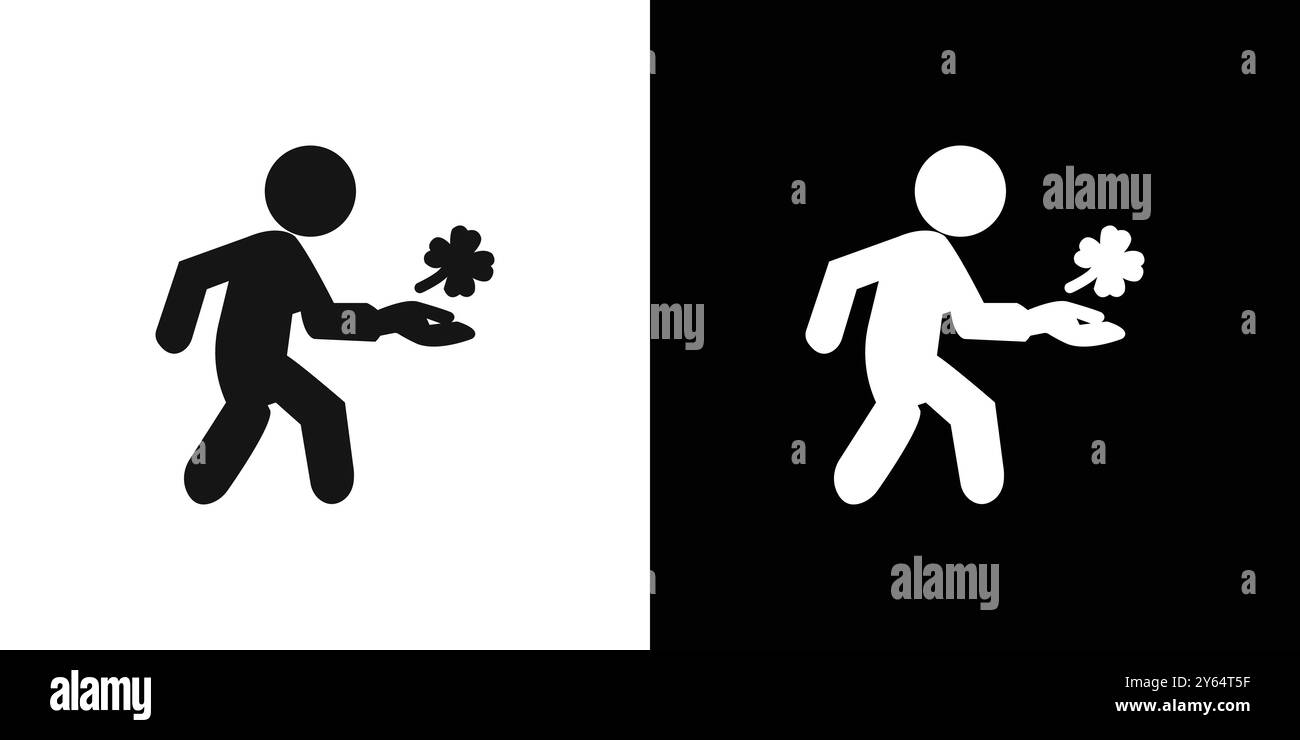 Men luck icon linear vector graphics sign or symbol set for web app ui ...