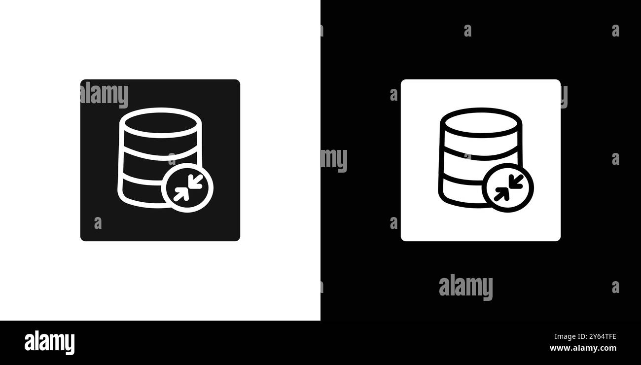 Shrink database icon linear vector graphics sign or symbol set for web app ui Stock Vector