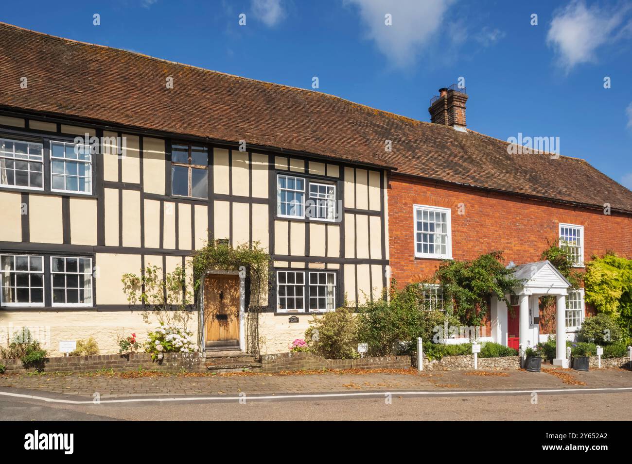 England, Kent, Elham Valley, Elham Village, Colourful Houses in the ...