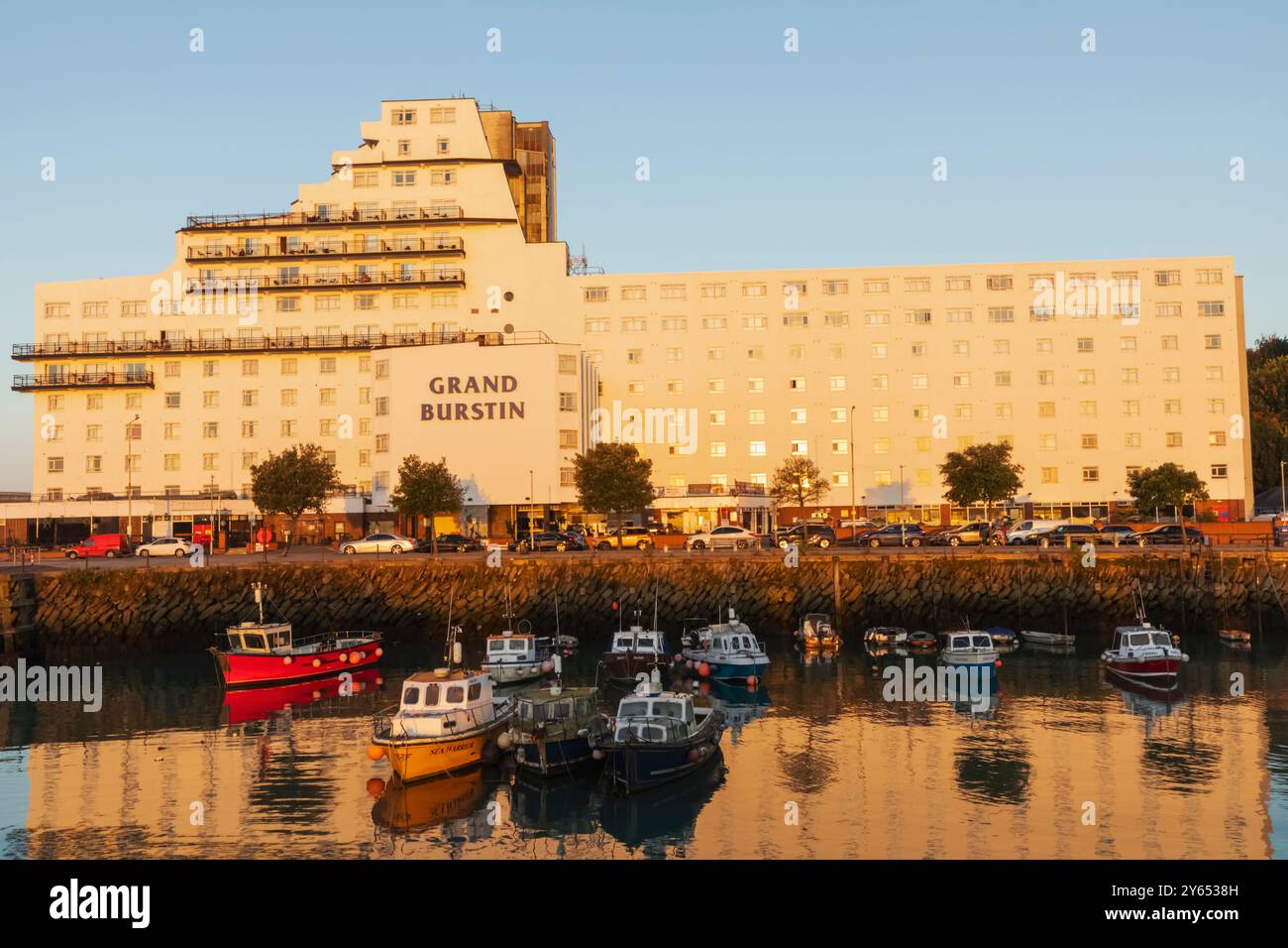 England, Kent, Folkestone, Folkstone Harbour, Britannia Hotel Chain The Grand Burstin Hotel Stock Photo