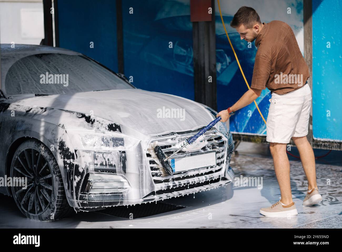 Car washing cleaning radiator using hi-res stock photography and images ...