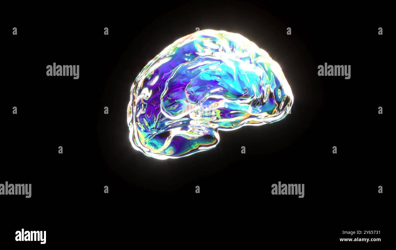 3D crystal rainbow glass brain 3d render Stock Photo - Alamy