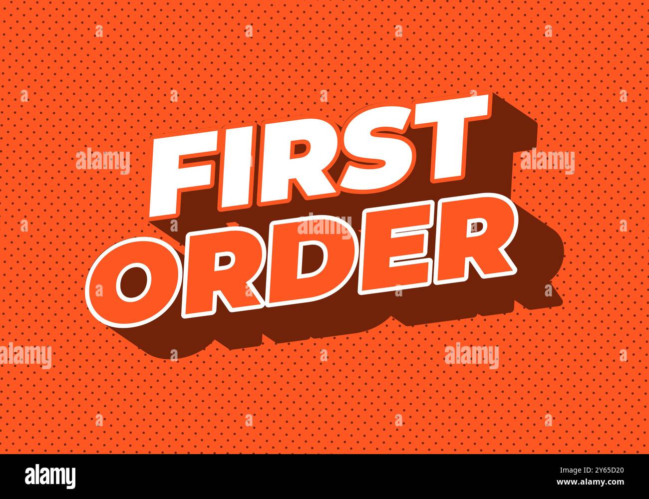 First order. Text effect design in 3D style with modern colors Stock ...