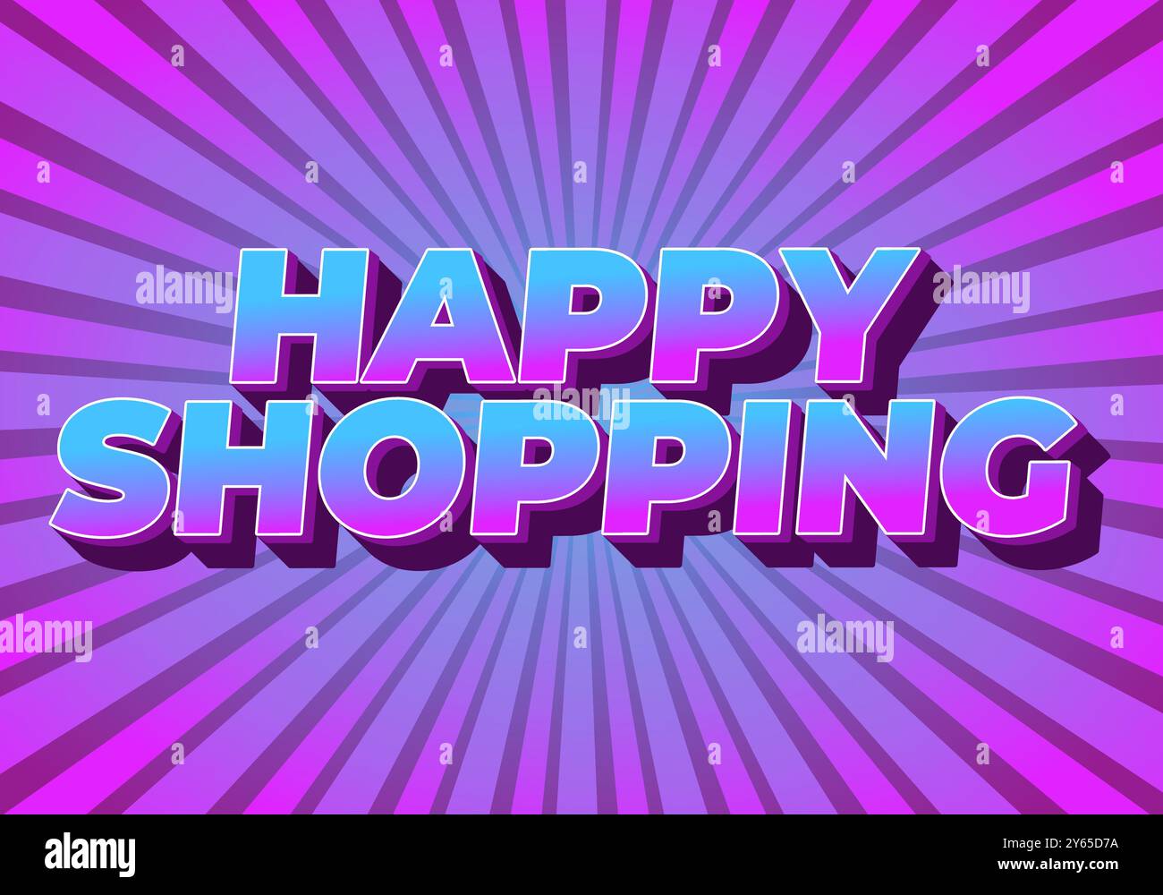 Happy shopping. Text effect design with 3D style and modern colors ...