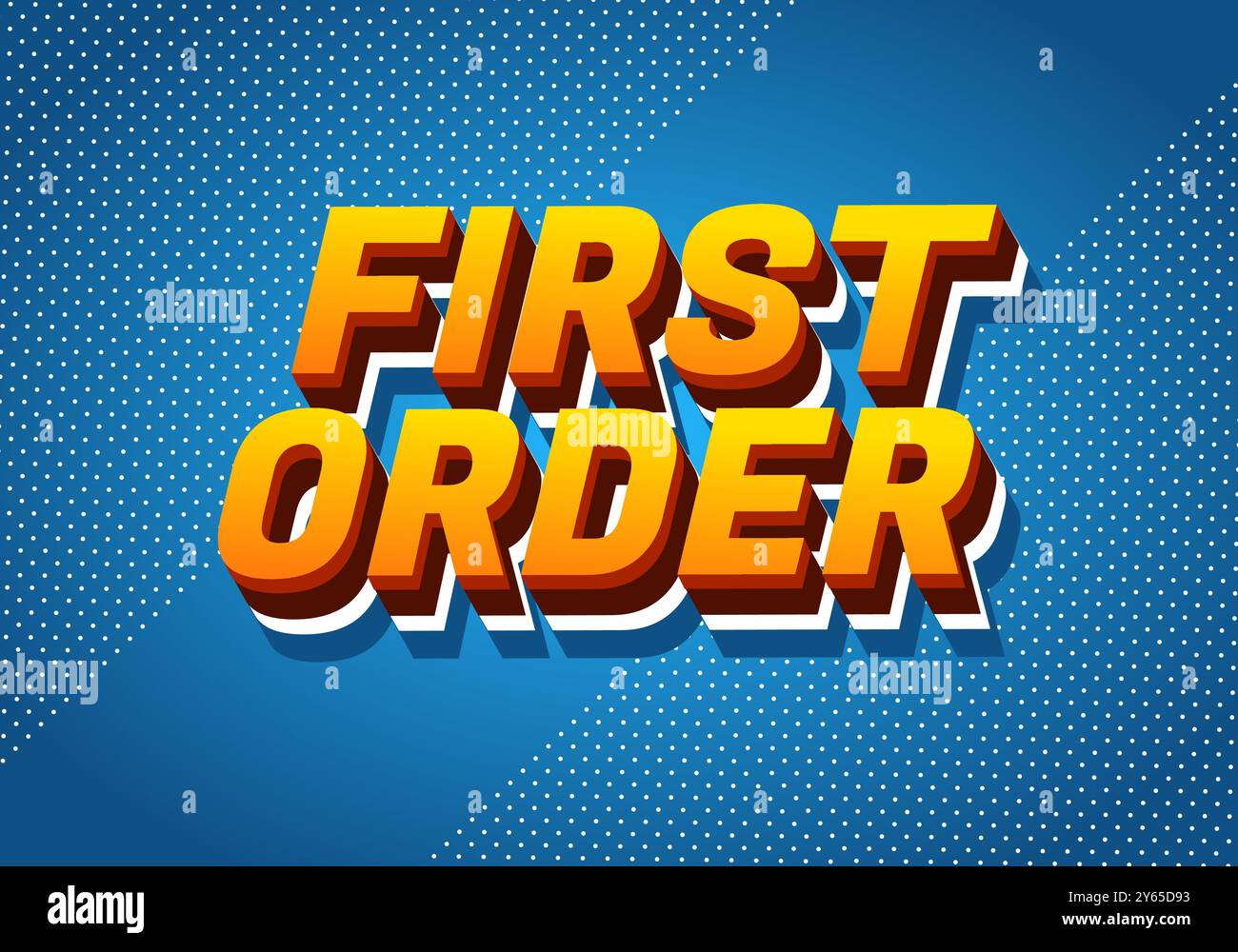 First order. Text effect design in 3D style with modern colors Stock ...