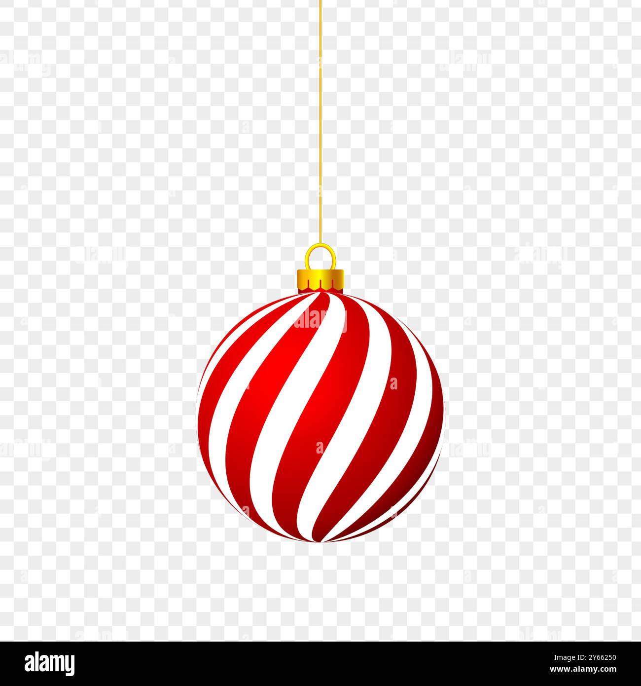 Vector illustration of red Christmas ball on transparent background ...