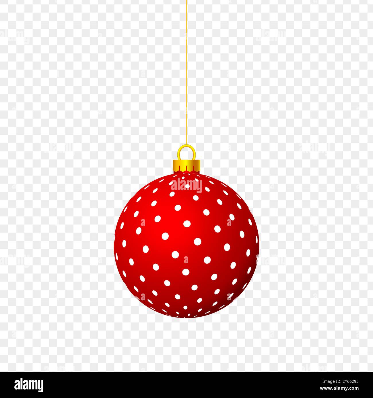 Vector illustration of red Christmas ball on transparent background ...