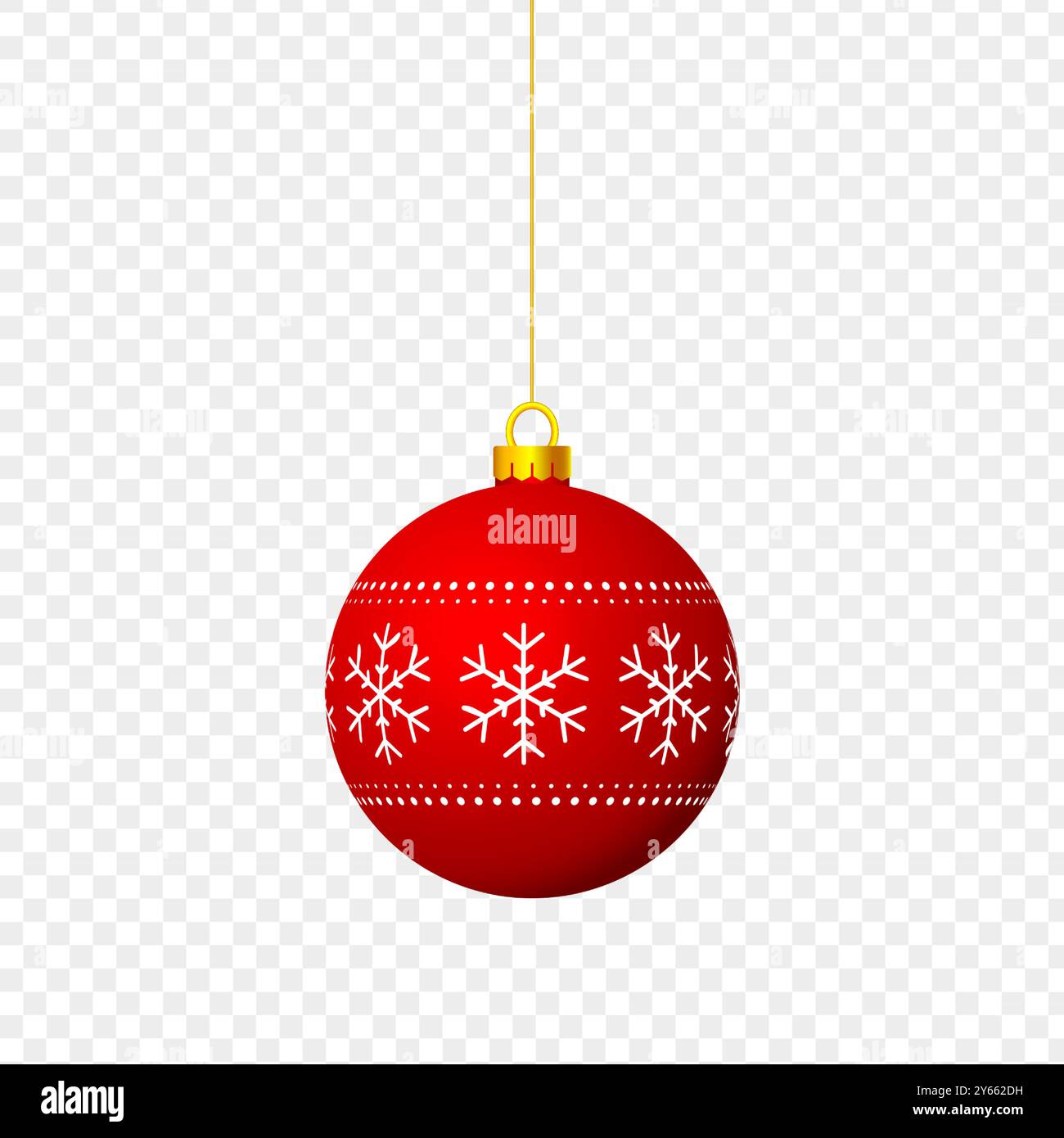 Vector illustration of red Christmas ball on transparent background ...