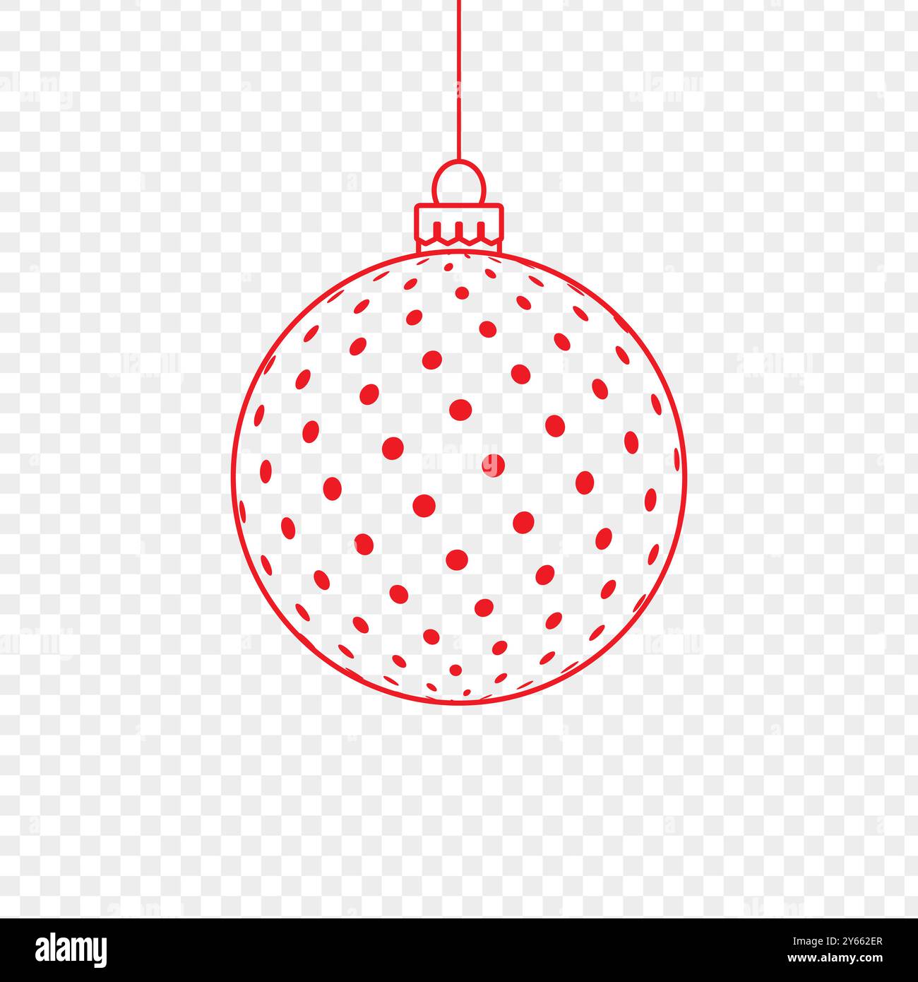 Vector illustration of red Christmas ball on transparent background ...