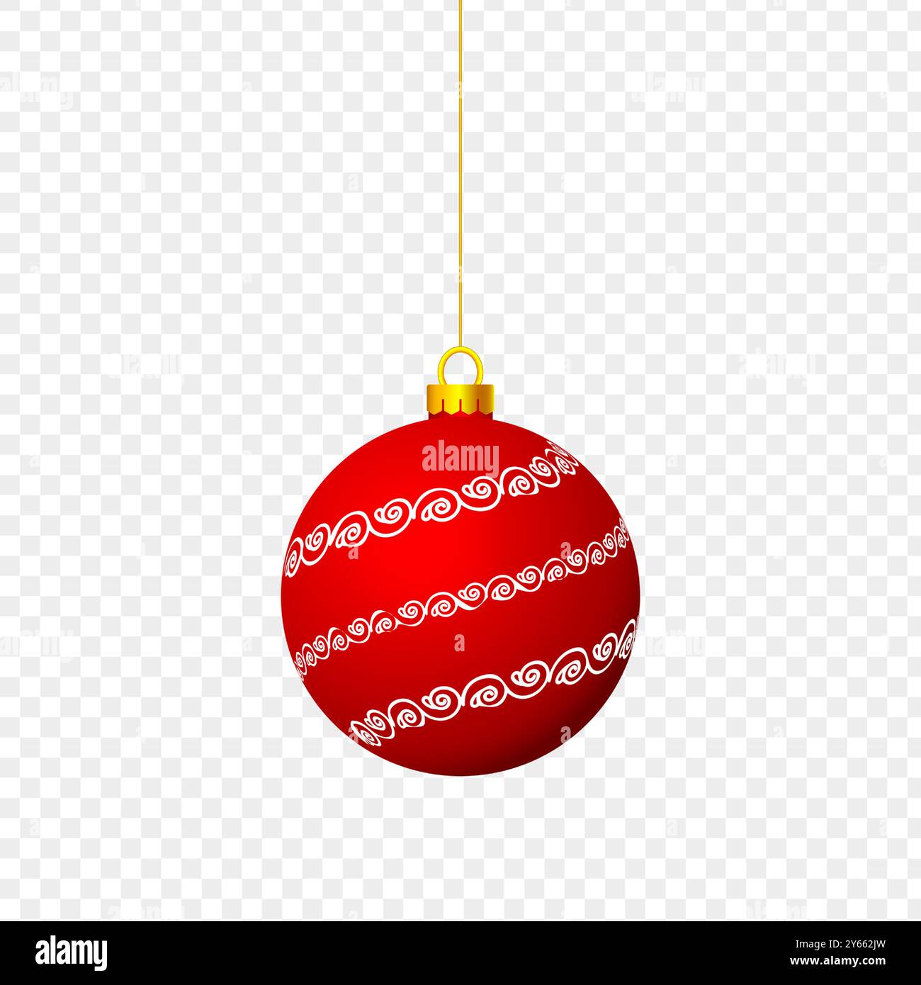 Vector illustration of red Christmas ball on transparent background ...
