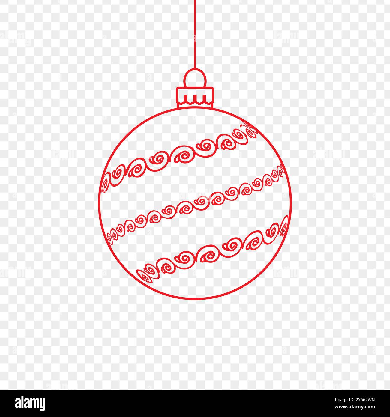 Vector illustration of red Christmas ball on transparent background ...