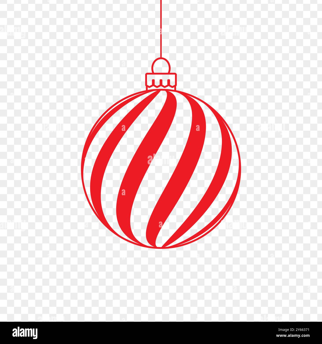 Vector illustration of red Christmas ball on transparent background ...