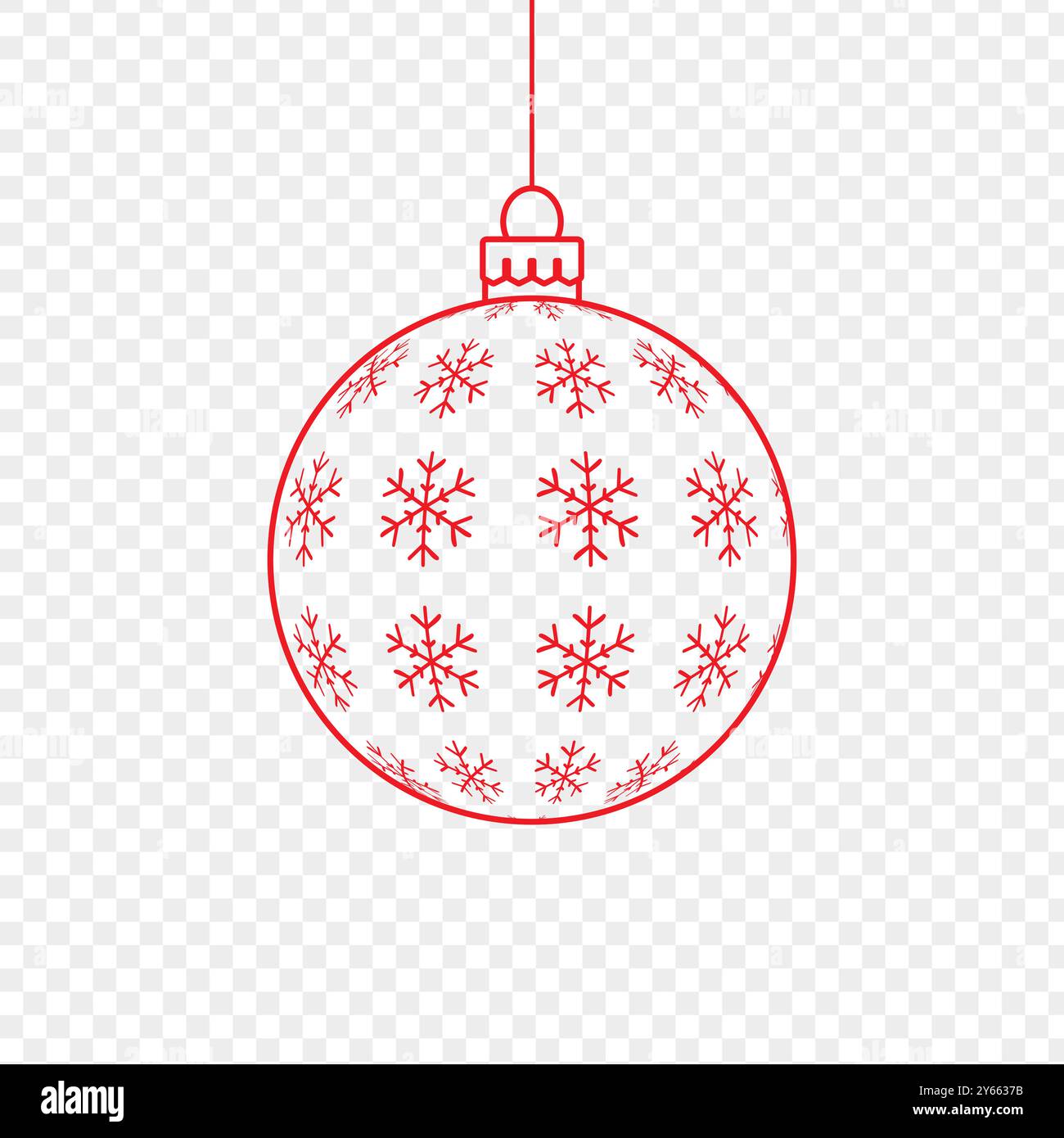 Vector illustration of red Christmas ball on transparent background ...