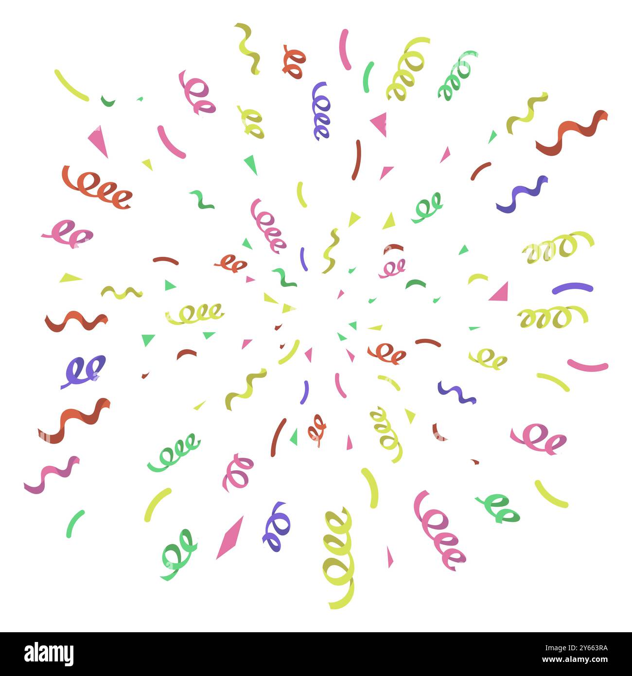 Exploding Ribons Clip Art Vector Confetti ribbons colorful explosion. Party festive firework ...