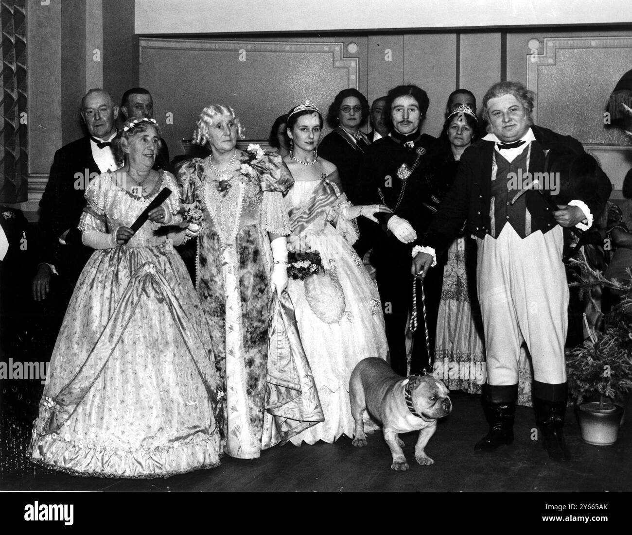 Early Victorian Ball Fancy Dress Party 1938 Dartford Kent Stock Photo Early victorian ball fancy dress party 1938 dartford kent stock photo