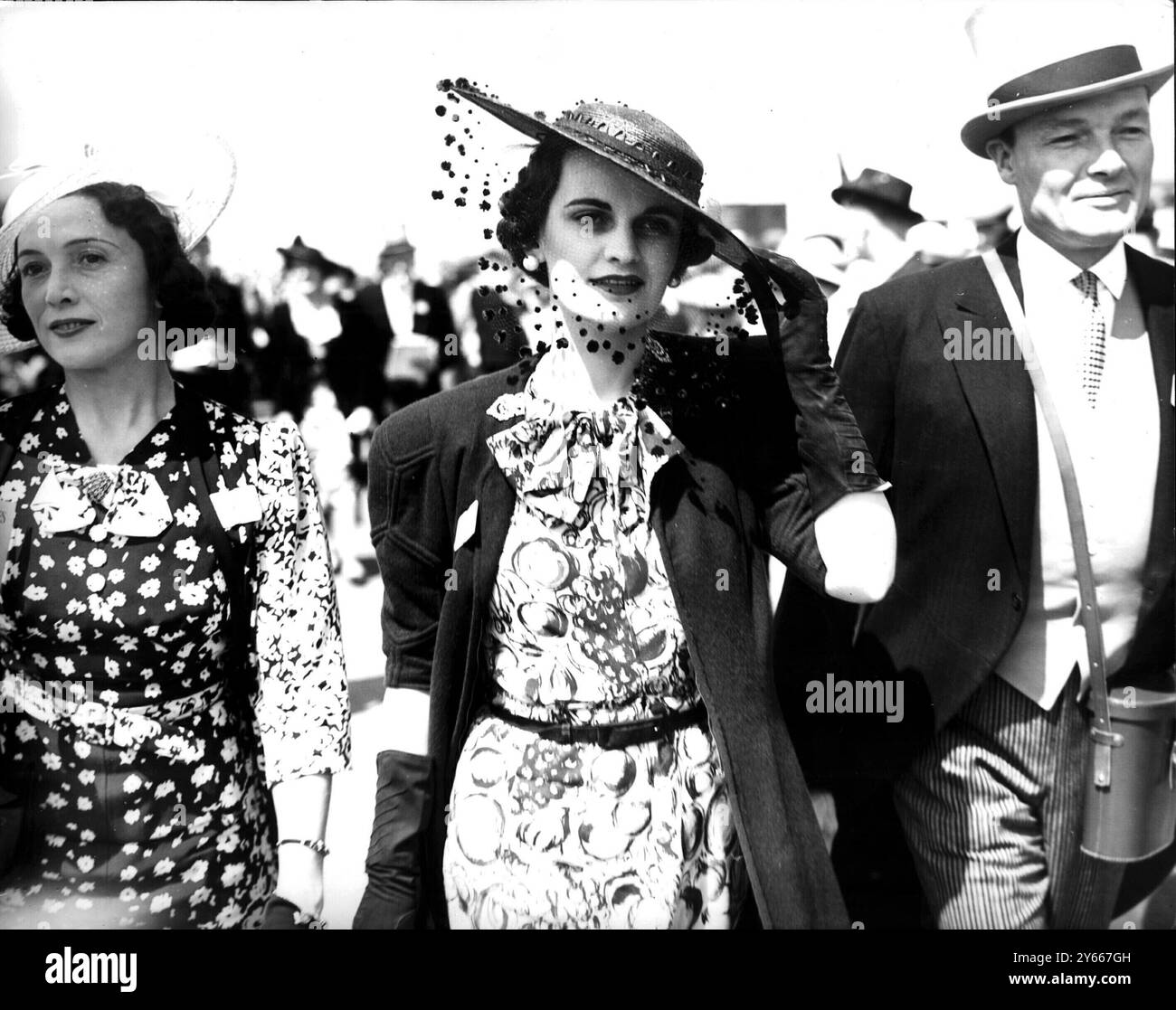 Mrs Charles Sweeney at Ascot 14th June 1938  Duchess of Argyll Stock Photo