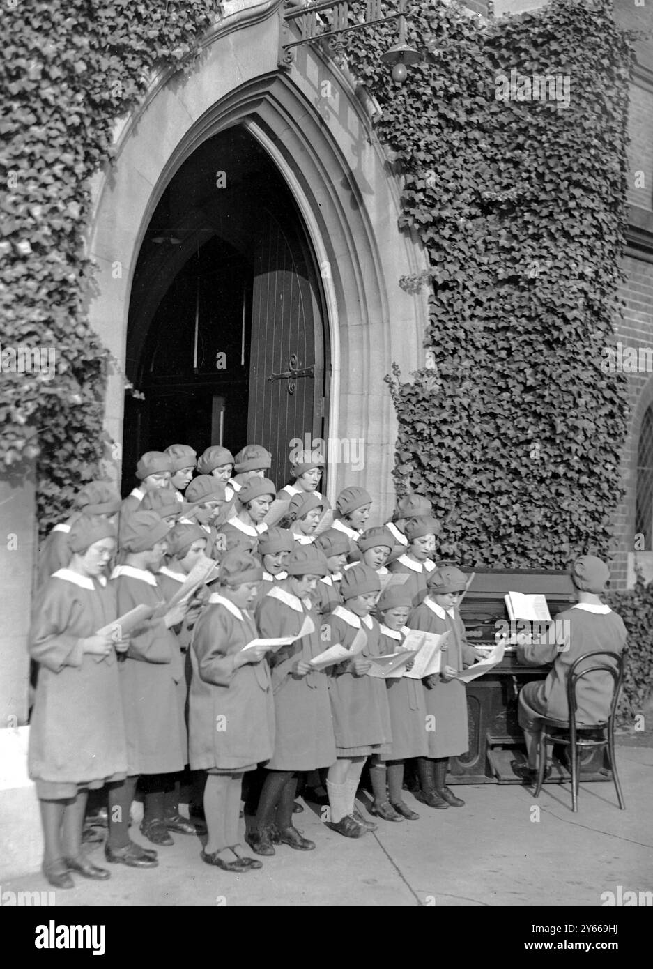 Carol Singing Practice at  Dr Barnardo's Home  1933 Stock Photo