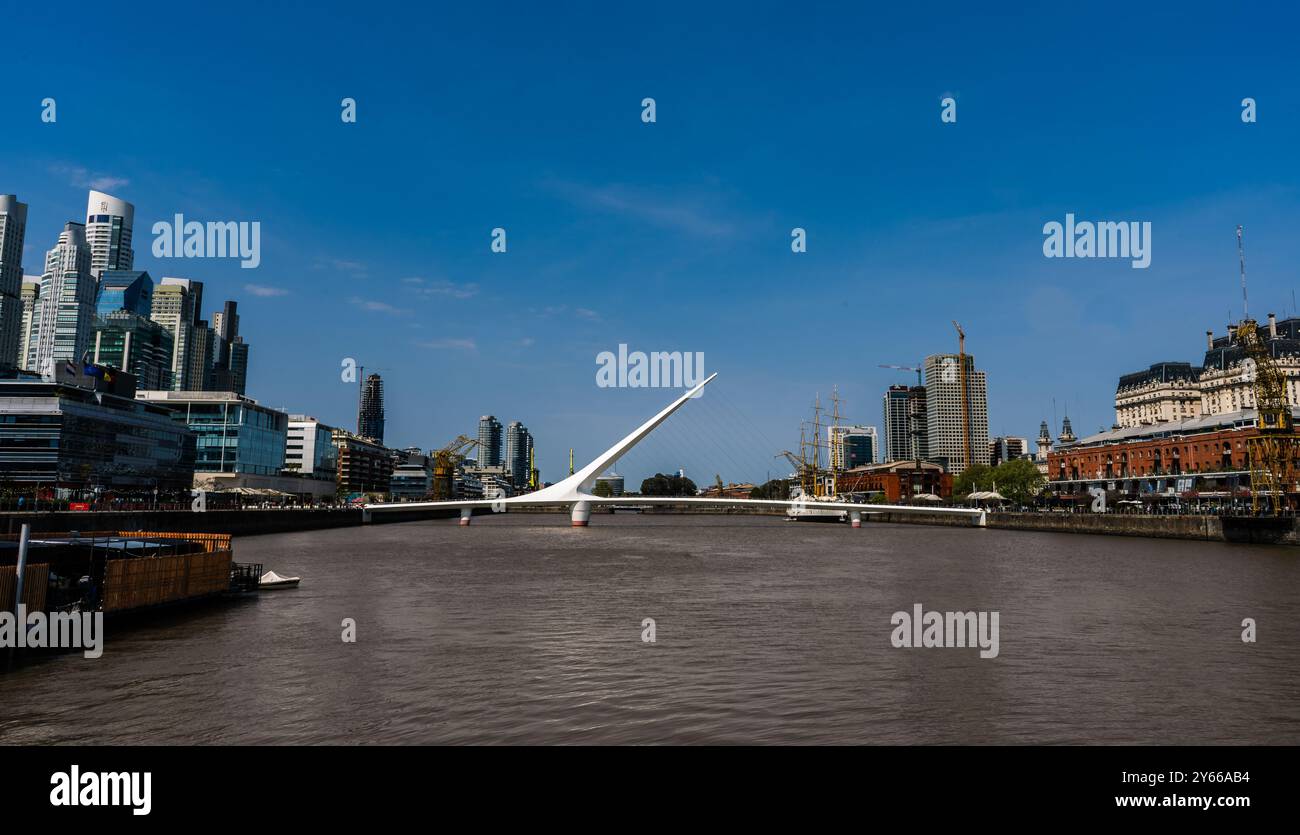 Panoramic view of Puerto Madero and Womens Bridge (Puente de la Mujer) - Buenos  Aires, Argentina Stock Photo - Alamy
