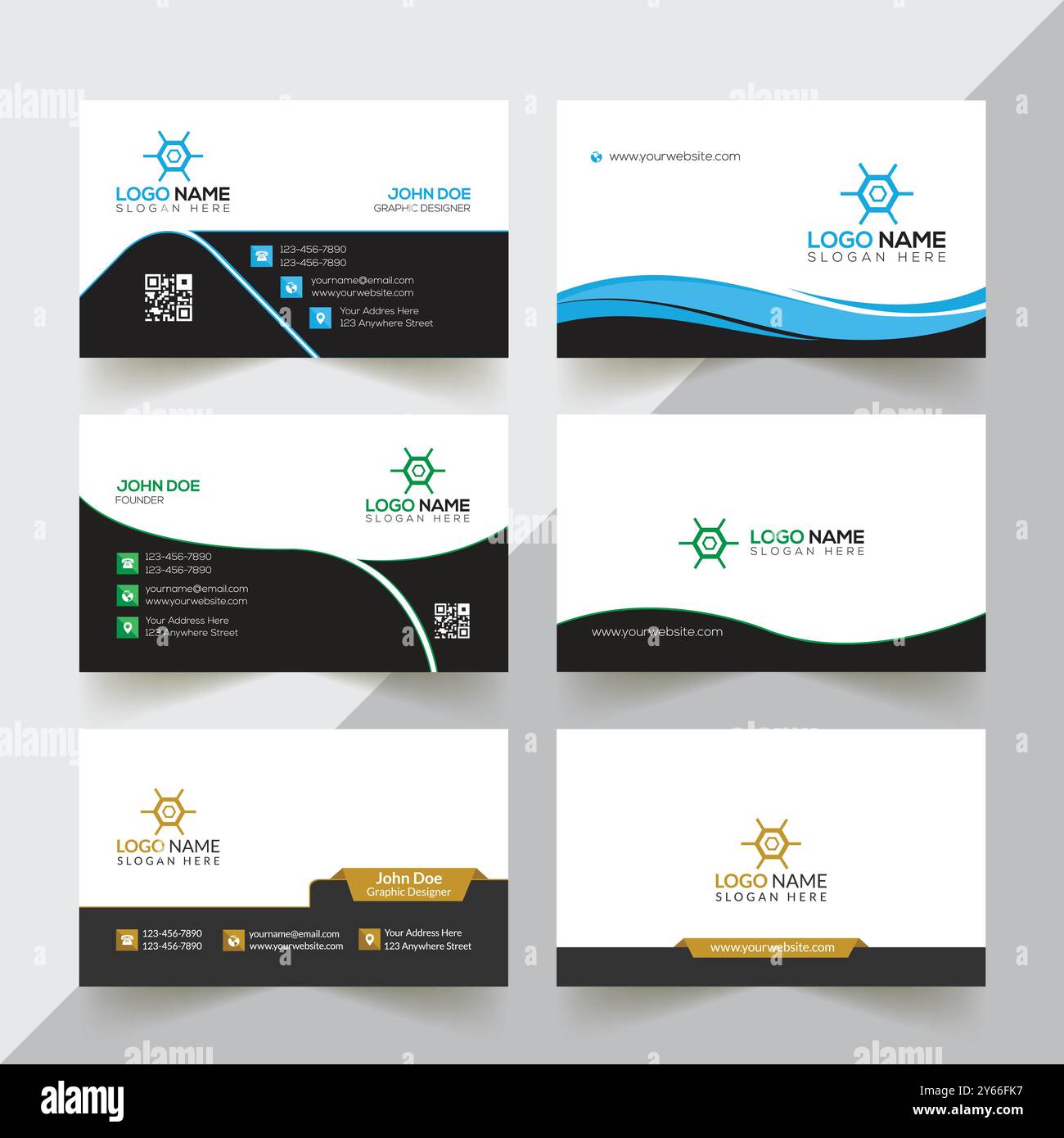 Professional Business Card Design Template Stock Vector
