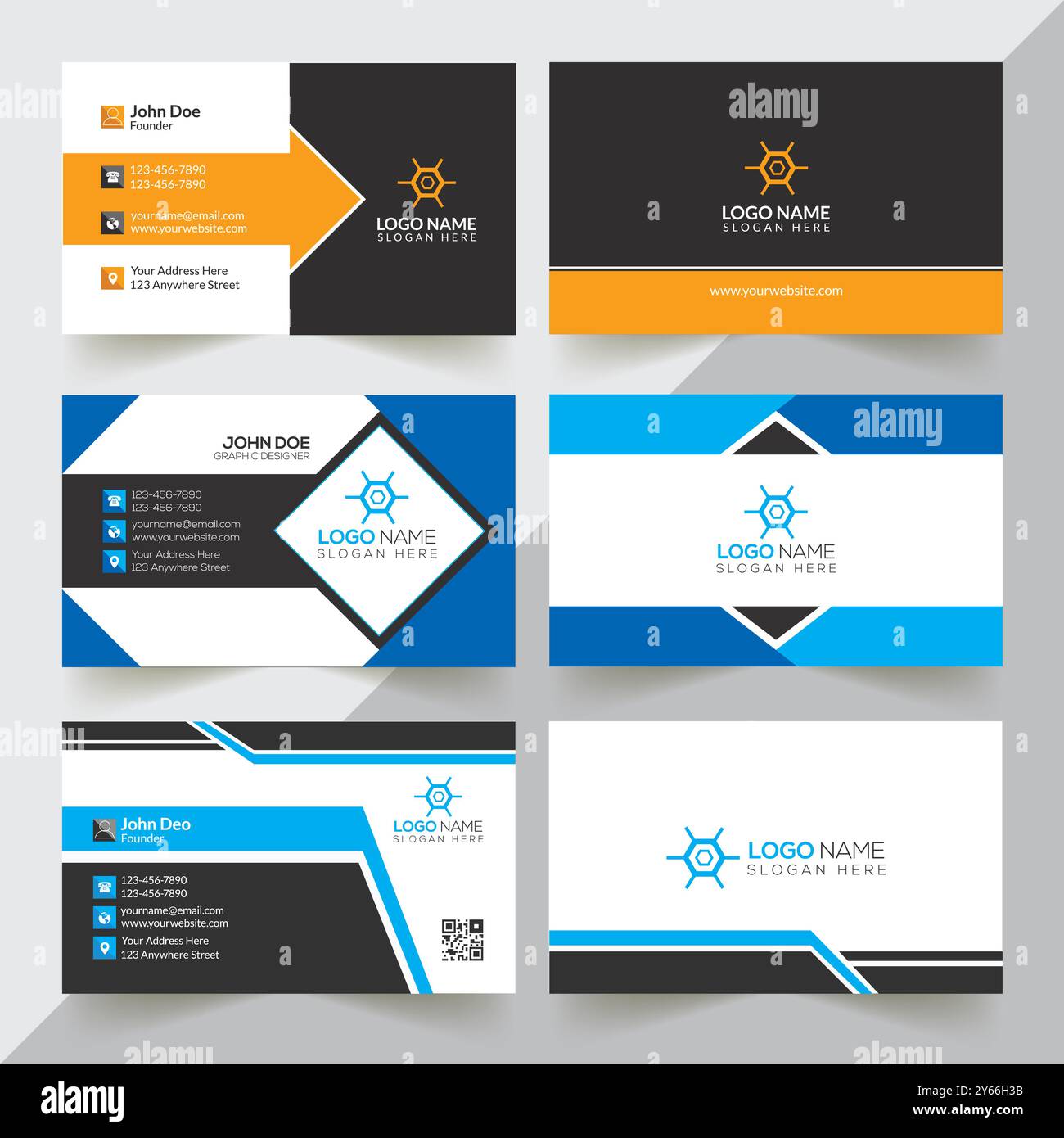 Professional Business Card Design Template Stock Vector
