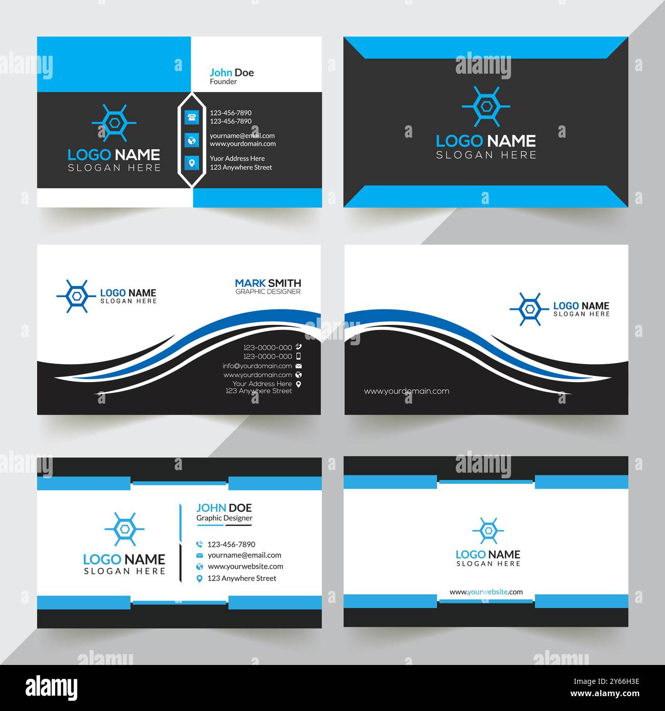 Professional Business Card Design Template Stock Vector
