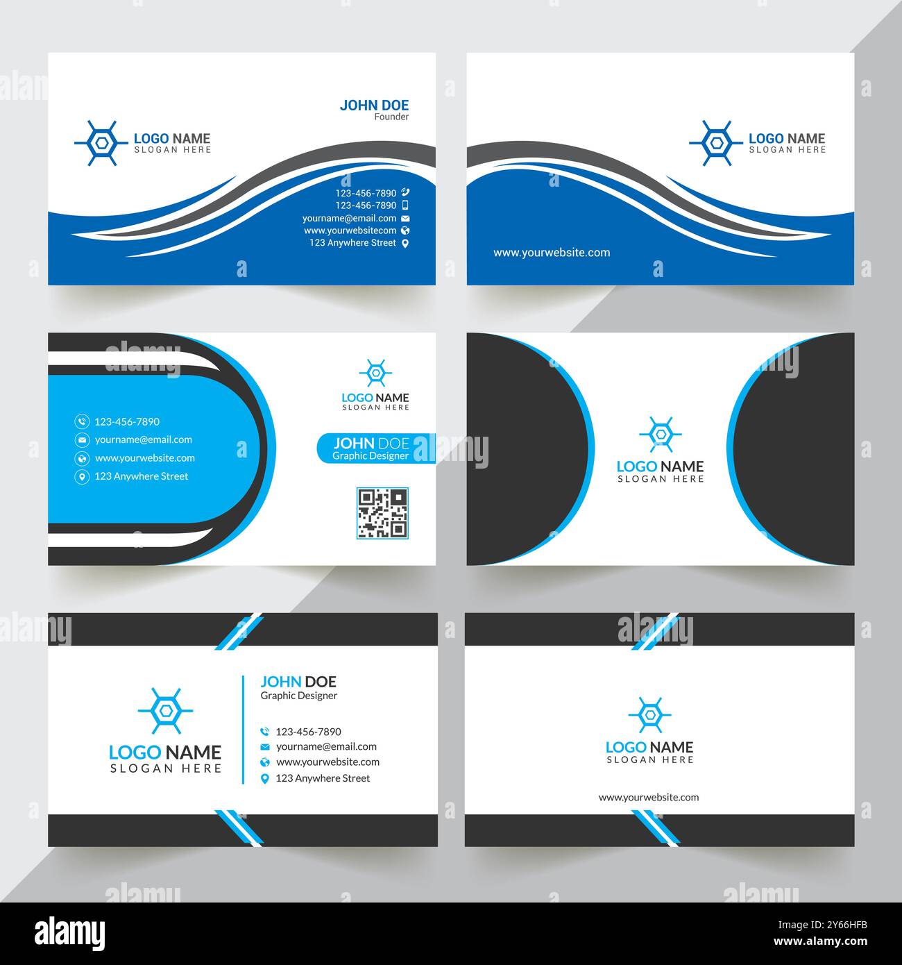 Professional Business Card Design Template Stock Vector